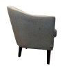 Poltrona tapizada en tela gris - Producto con detalles. Poltrona tapizada en tela gris - Producto con detalles.
