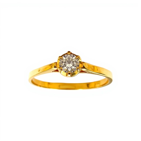 Anillo Solitario-Oro bajo-Piedra Zirconia-AN8061 conpiedra