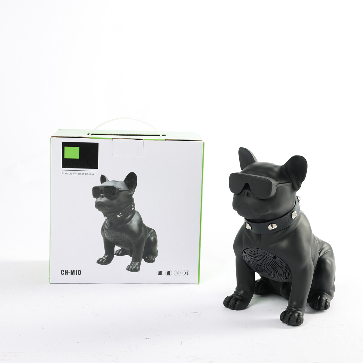 Parlante portatil bluetooth CH-MDOG chico Diseño Perro Negro 