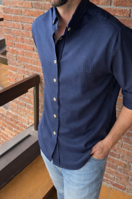 Linen Shirt for Men Azul Marino