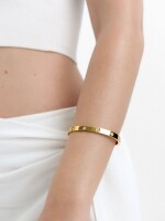 Pulsera Rígida Con Cristales - Acero Inoxidable dorado