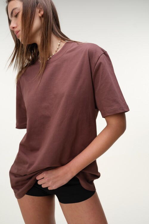 Remera Oversize Algodón Marron