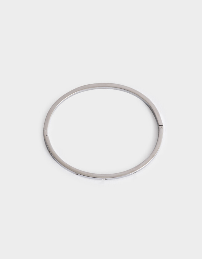 Pulseras Rígidas Acero quirúrgico Pulsera Rígida De Acero Quirúrgico - Plateado