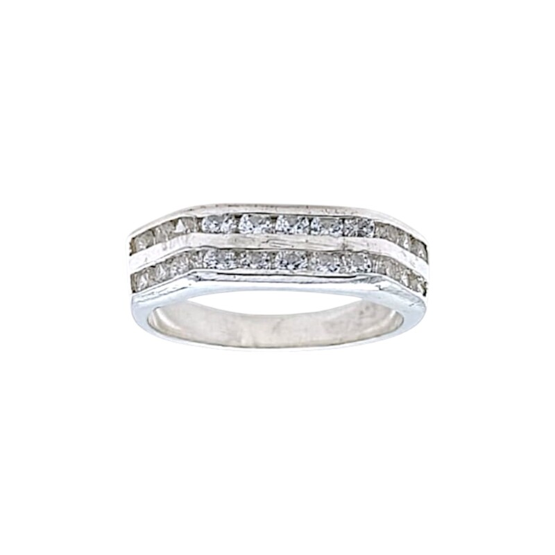 Anillo Dos Líneas-Plata 925-Con Zirconia-AN4610 conpiedra