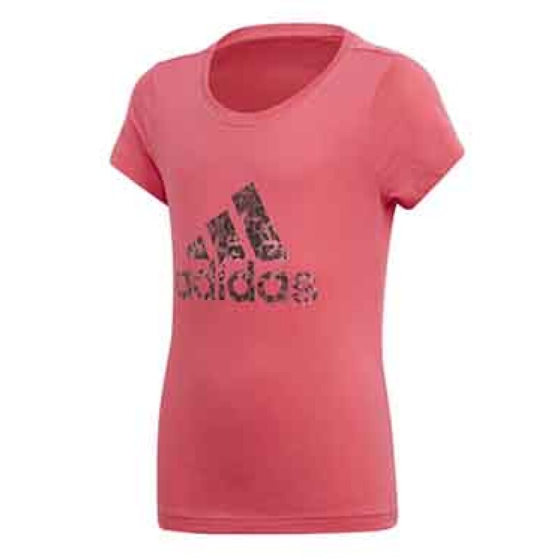 Remera Infantil Adidas Logo Jrs Rosado - Negro