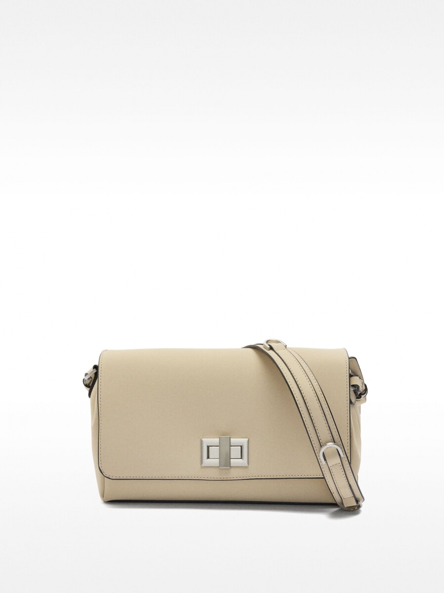 Bolso Bandolera Con Solapa - crudo 