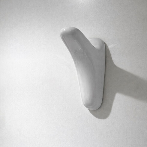 PERCHA SIMPLE DE BAÑO BRILLO LINEA ACCESORIOS COLOR BLANCO BLANCO