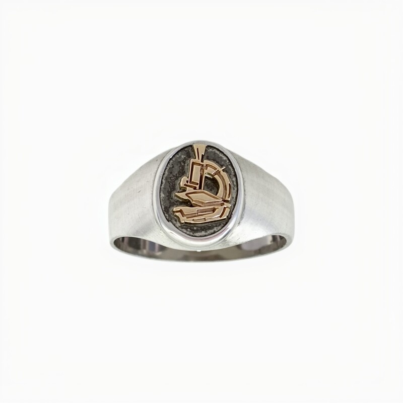 Anillo Profesión Laboratorista -Plata y Oro - AP5052 sinpiedra