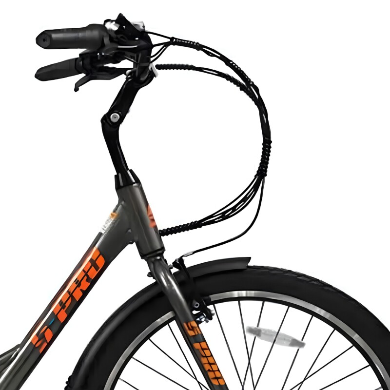 Bicicleta Eléctrica De Paseo S-pro E-strada Rodado 26 Gris