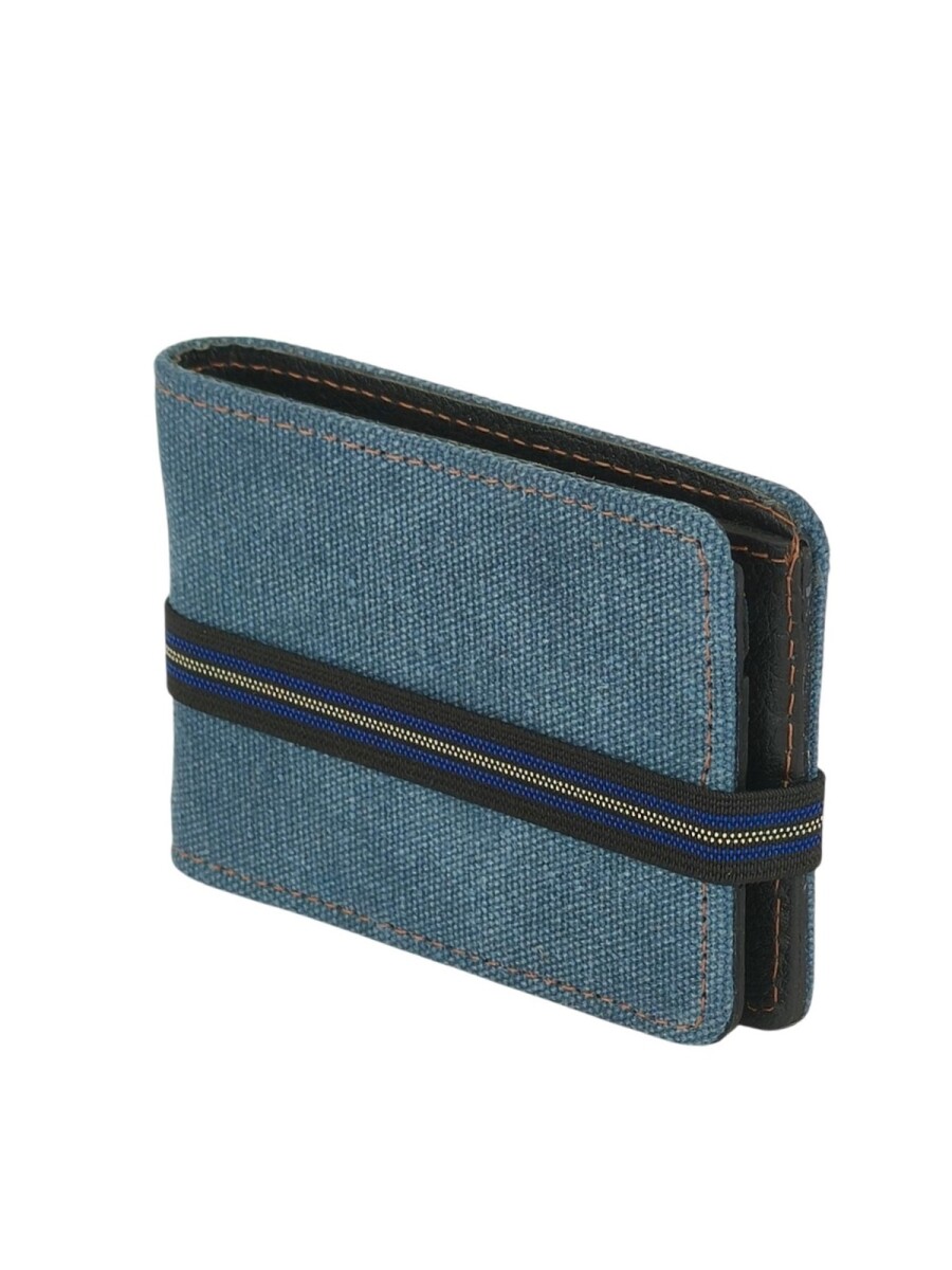 Billetera con elástico - azul 