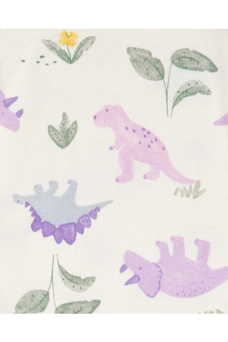 Set tres piezas de algodón, pantalón y dos bodies, diseño dinos Sin color