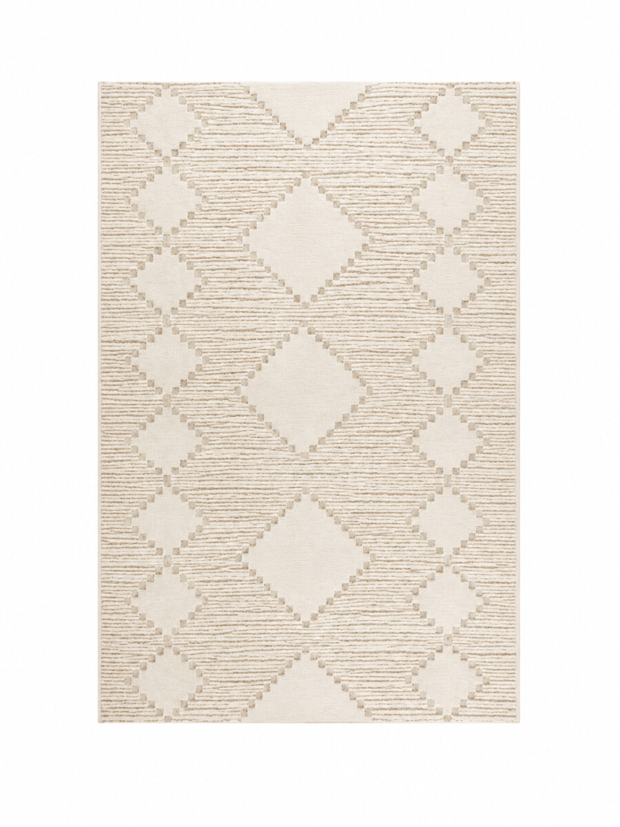ALFOMBRA VELUTO ROMBOS - BEIGE 
