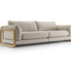 Sofa 3 cuerpos - Madera cinamomo - Tela Tramada Beige Sofa 3 cuerpos - Madera cinamomo - Tela Tramada Beige