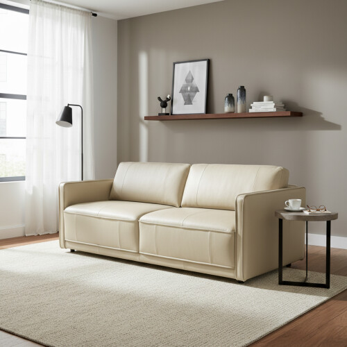 Sillón Positano - 3 Cuerpos 100% Cuero Arena