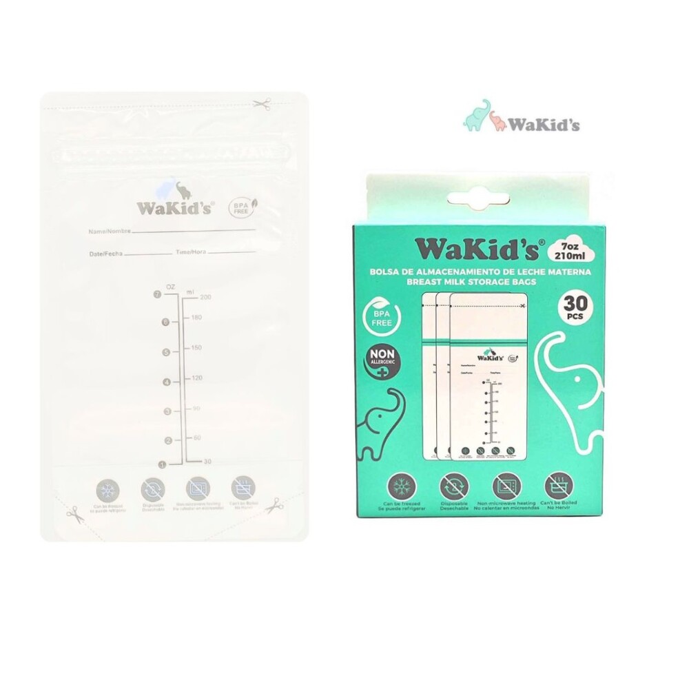 Bolsas almacenamiento leche Wakids 210ml (30pz) Bolsas almacenamiento leche Wakids 210ml (30pz)