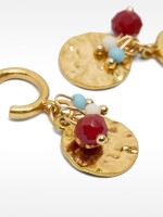 Aros Con Cuentas De Vidrio multicolor
