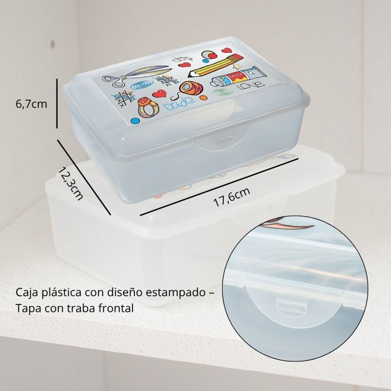 Caja organizadora 17,6 x 12,3 x 6,7 cm TRANSPARENTE