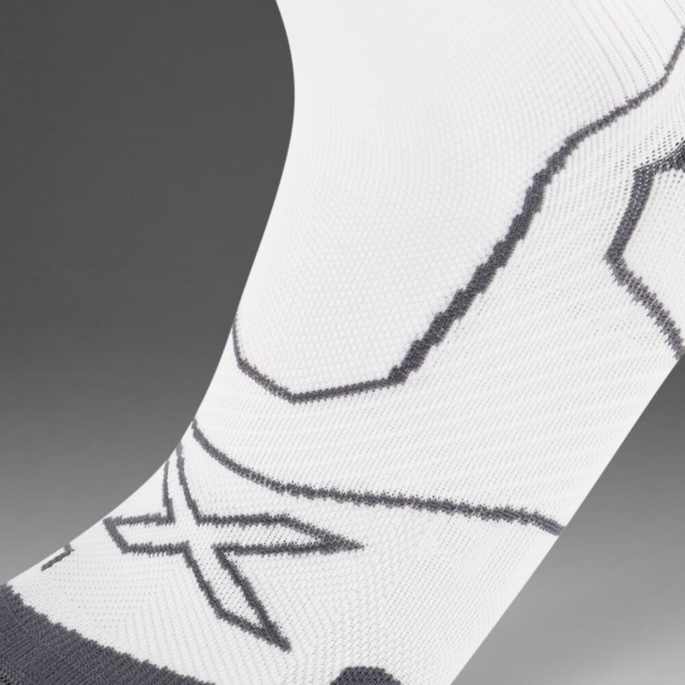 Vectr Cushion Full Length Sock - Unisex White/grey