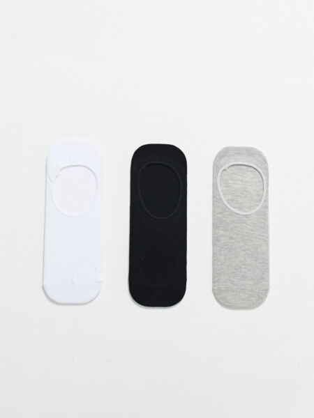 Pack x3 media invisible lisos Blanco Negro Y Gris