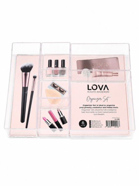 ORGANIZADOR ACRILICO SET X 6 TRANSPARENTE