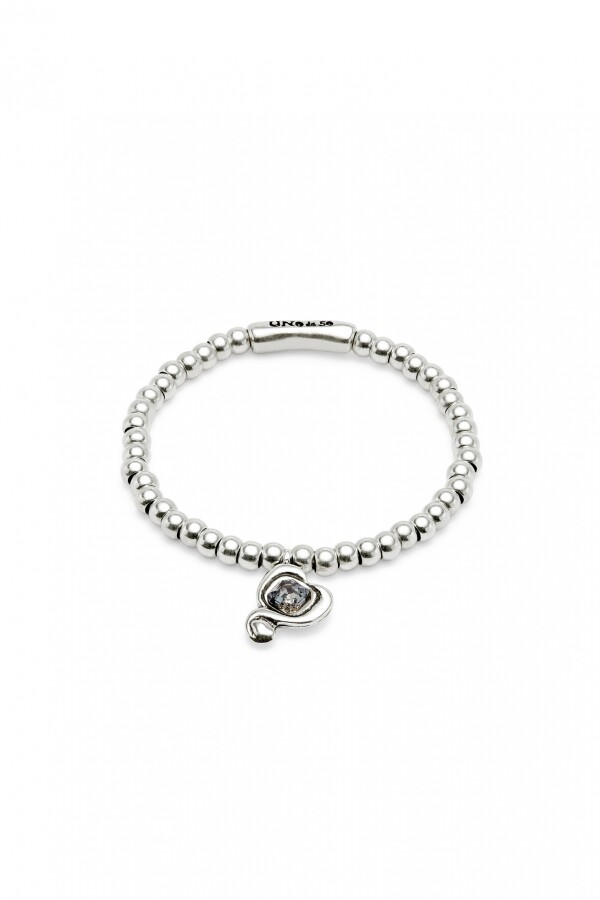 PULSERA DE BOLAS BAÑADAS EN PLATA DE LEY CON CRISTAL NEGRO Pulsera