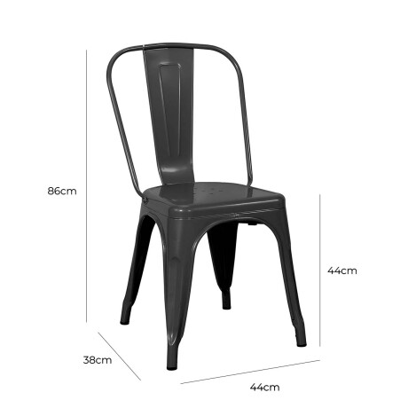 Silla Tolix Metálica Acero Industrial Sandman Comedor Negro