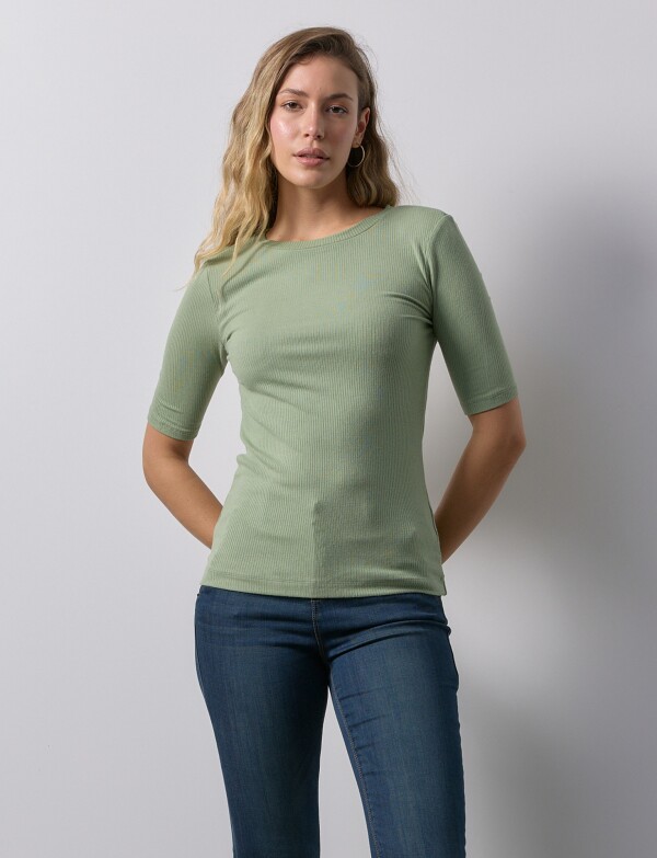 Remera Modal Ribs VERDE