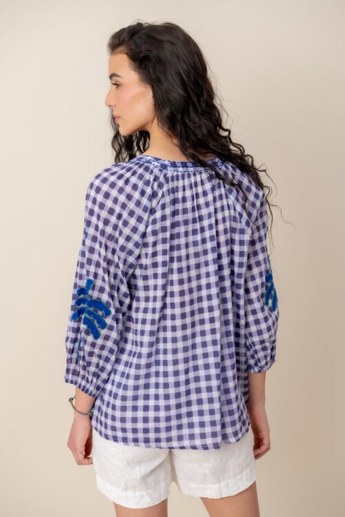 Camisa bordada Blue
