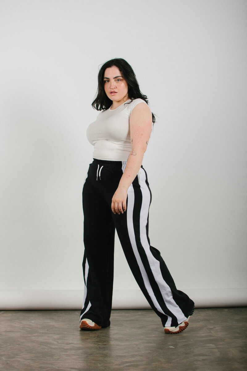 Pantalón Maca con franjas - Negro 