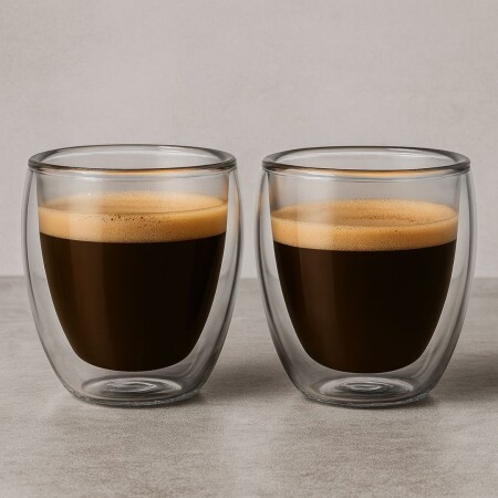 Set De Tazas De Vidrio Doble Pared Tramontina 110Ml x2 Unida Set De Tazas De Vidrio Doble Pared Tramontina 110Ml x2 Unida