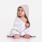 Toalla con Capucha 80x80 Cuadritos Beige