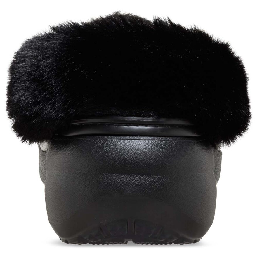 Classic Platform Fuzz Lined Clog W Black