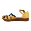 Country Sandalia C/talon Cuero Y Capellada Tiras Cuero Marfil-mix