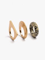 Set De Anillos Con Piedra multicolor