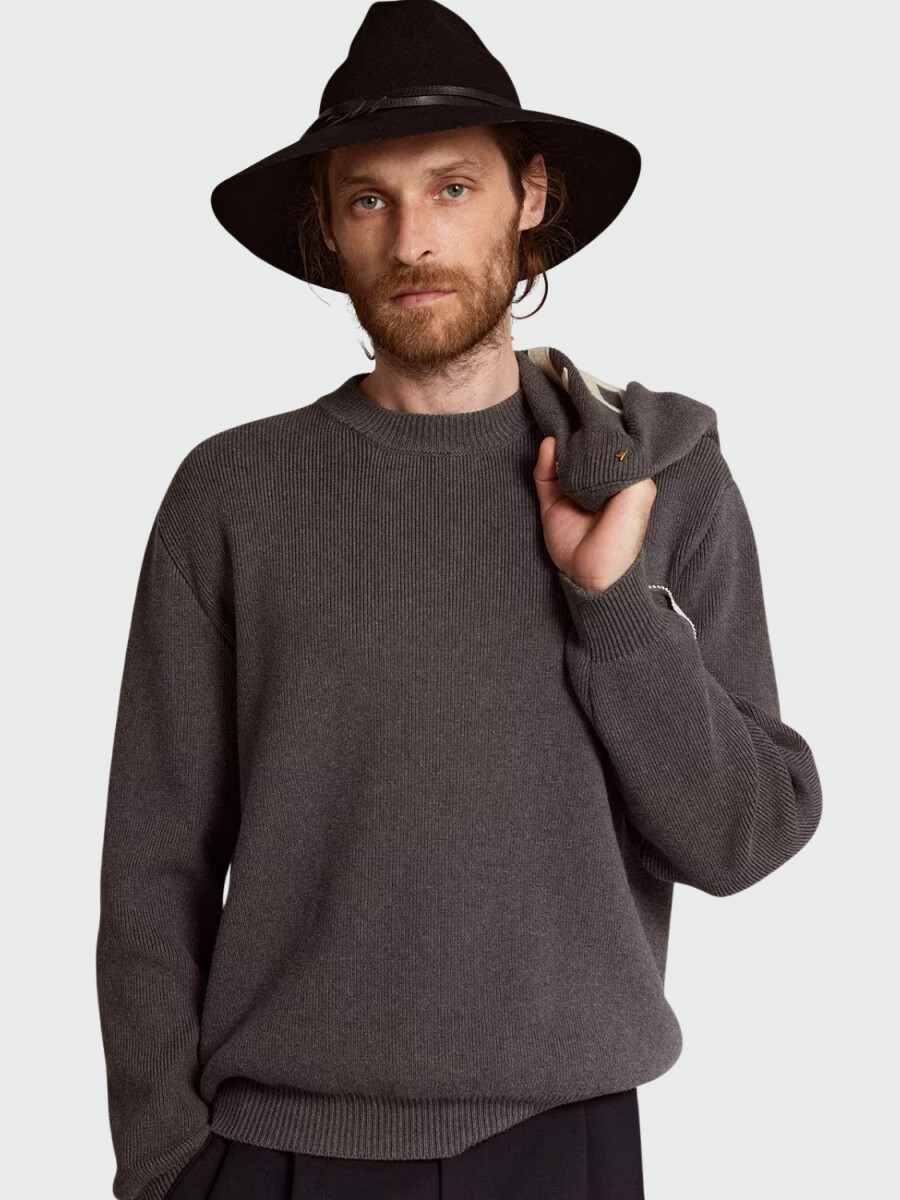 GOLDEN GOOSE - Buzo de Cuello Redondo con Logotipo en la Espalda 