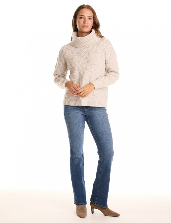 Buzo Cuello Volcado BEIGE CLARO