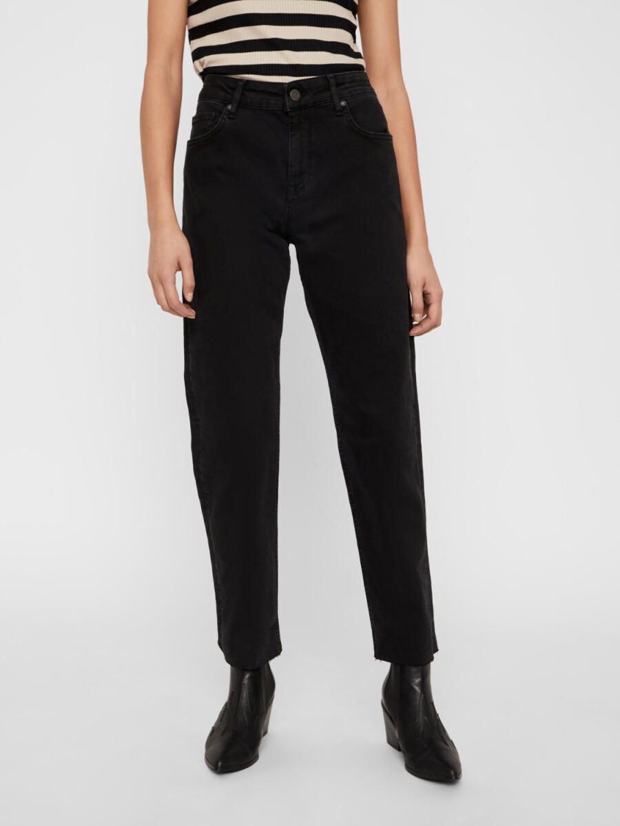 Jeans JENNA tiro alto y straight fit - Black Denim 
