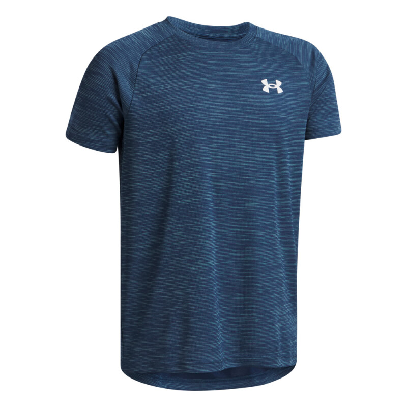 UA Tech Textured SS-ORG BLU-498