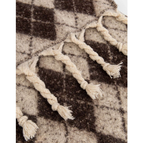 Bufanda Con Borlas Combinacion Bicolor