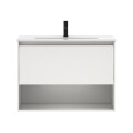 MUEBLE DE BAÑO NIWA 80 CM BLANCO BRILLO CON MESADA Mueble De Baño Niwa 80 Cm Blanco Brillo Con Mesada