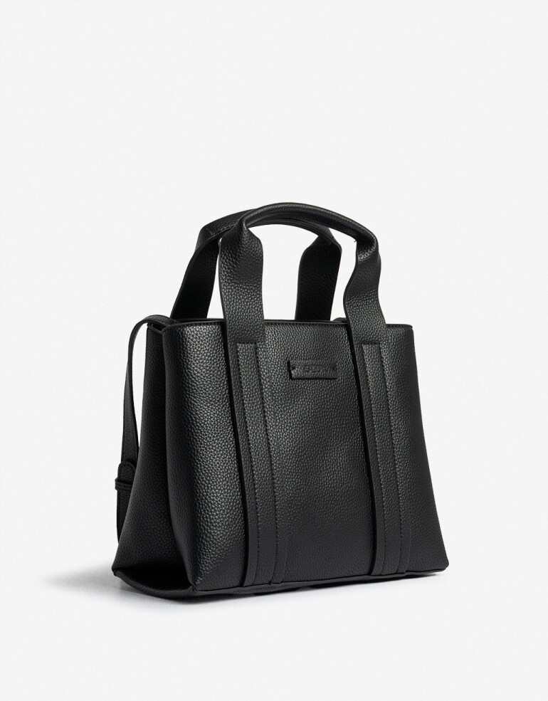 City Basicos Cartera City Con Doble Asa - Negro