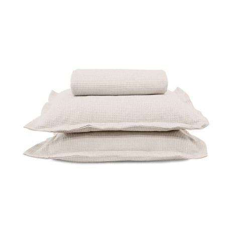 Juego Colcha y Funda Piquet Dohler 1 Plaza 100% Algodón Beige