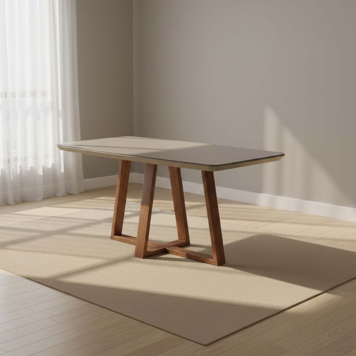 MESA - MDF-Y-MADERA BLANCO BENNETT 