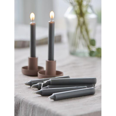 SET 10 VELAS PARAFINA GRIS 4143