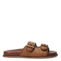 Sandalias de Mujer Bottero Baja Doble Hebilla Marrón Caramelo