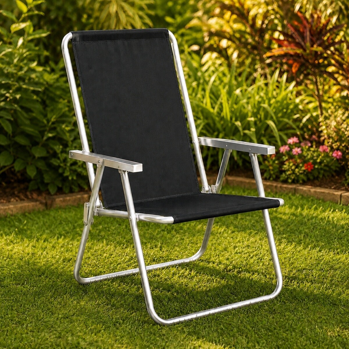 Silla Alta Conforto Aluminio - NEGRO 