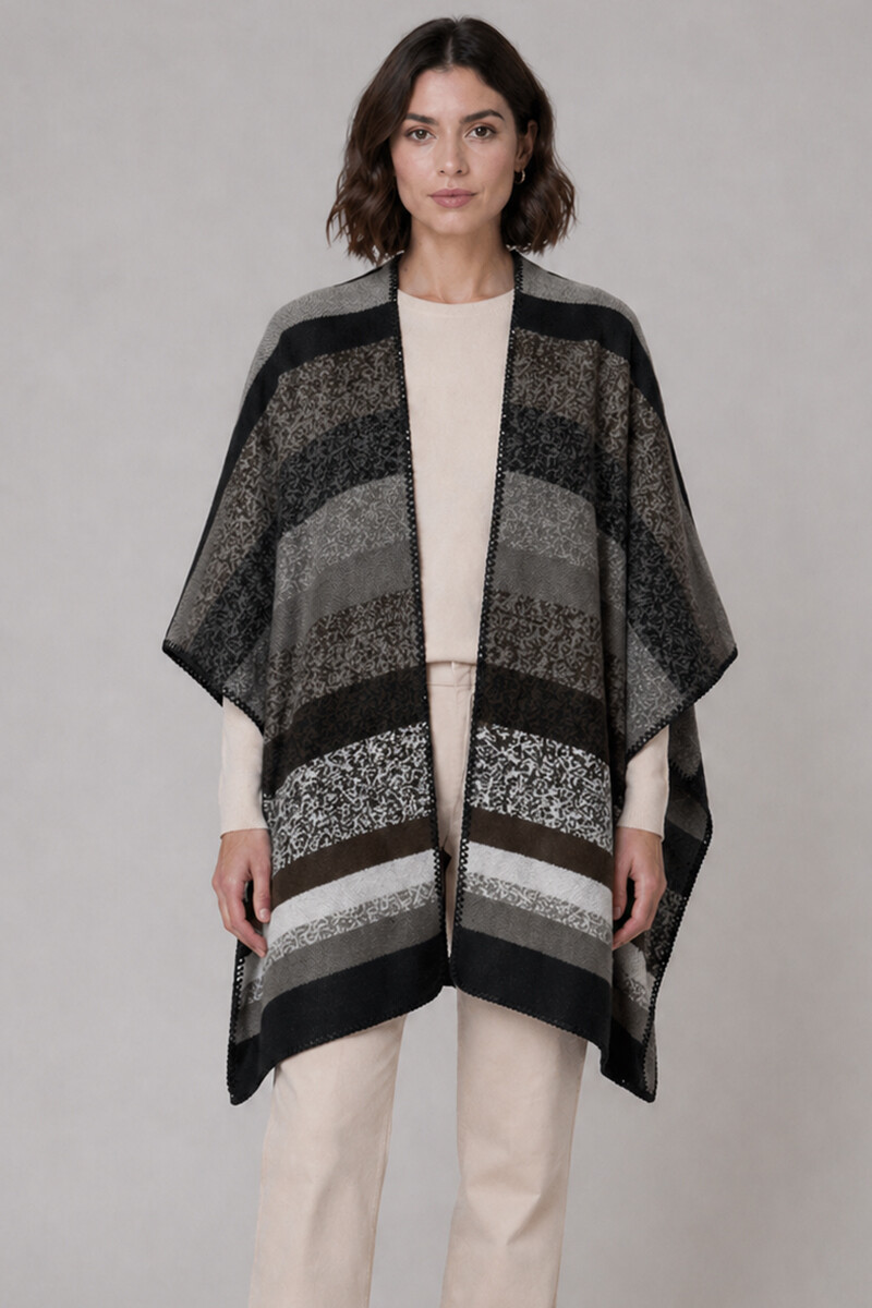 Ruana Zoe - Estampa gris 