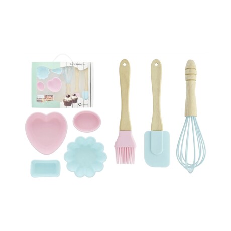 Set Casasunco Reposteria Infalntil 7pcs Silicona y Madera Set Casasunco Reposteria Infalntil 7pcs Silicona y Madera