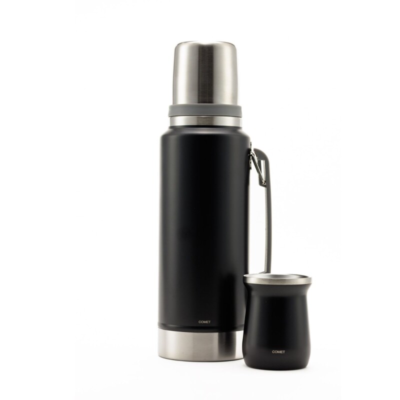 Set termo Comet Viena 1 lt + Mate de 160 ml Negro