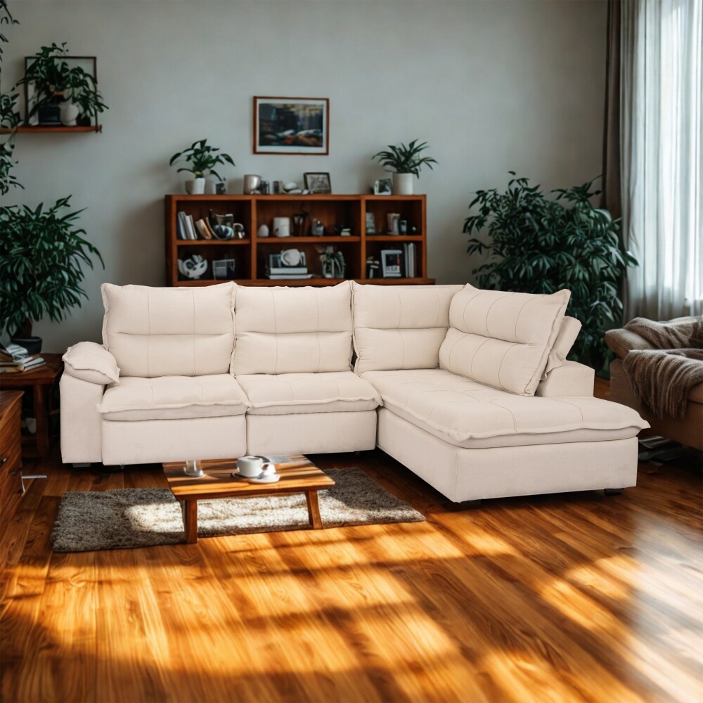 Sillón Cesky con Chaise Beige Izquierdo